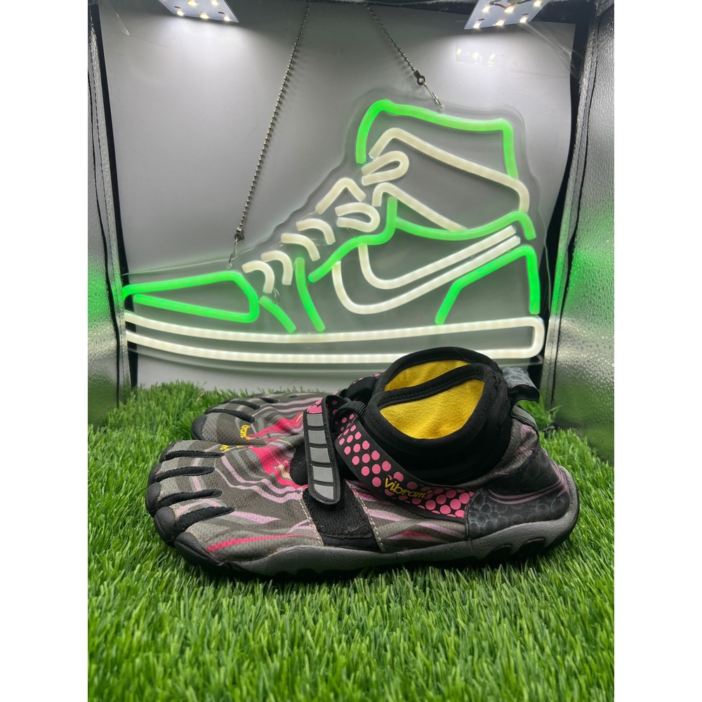 Vibram FiveFingers KMD Sport LS Kids Barefoot Shoes Grey Pink W6453 Size 37